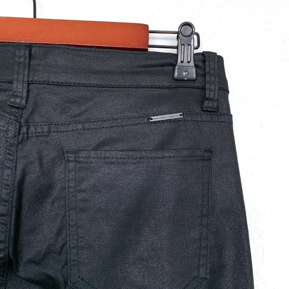 New York & Company Jeans Black Coated Skinny Ankle Zip Leggings - Picture 8 of 9